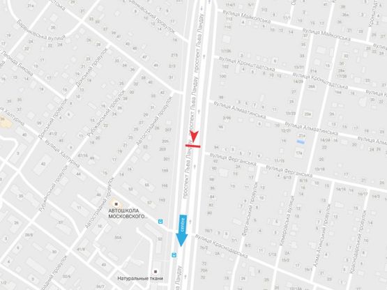 Схема рекламної площини за адресою Льва Ландау пр-т, 94 +  Ферганская ул., из центра Схема рекламної площини за адресою Льва Ландау пр-т, 94 +  Ферганская ул., из центра