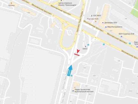 Схема рекламної площини за адресою Льва Ландау пр-т + Московский пр-т (2) Схема рекламної площини за адресою Льва Ландау пр-т + Московский пр-т (2)