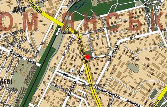 Схема рекламної площини за адресою бул.Чоколовский/ ул. Питерская (В)