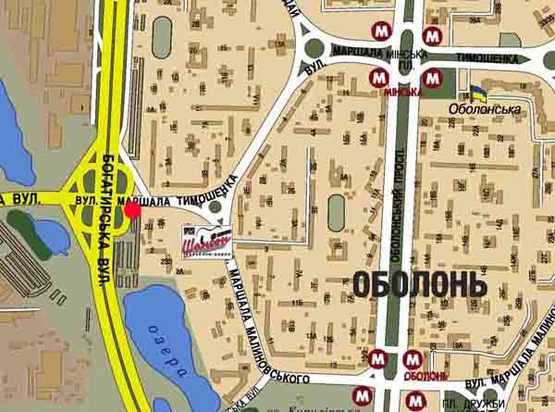 Схема рекламной плоскости по адресу ул. Тимошенко 2д (А) направление к ТЦ "Дримтаун"