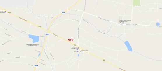 Схема рекламной плоскости по адресу Обїздна М-10, Західний обхід м. Львів, біля гот. Панська Гора в сторону ТРЦ King Cross Leopolis (правий)