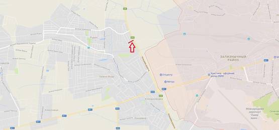 Схема рекламной плоскости по адресу Об'їзна М-10, З.О. м. Львова, Рудно 3 км, в сторону Рясне (верхній)