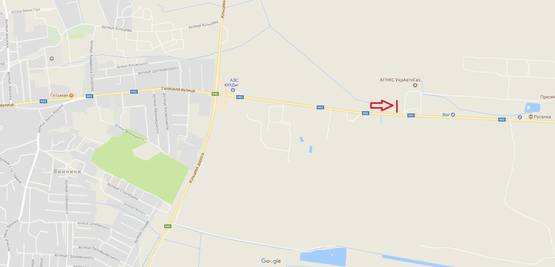 Схема рекламной плоскости по адресу Об'їзна Н-02, Виїзд на Тернопіль 12 км, з Винників в сторону Тернополя (верхній)