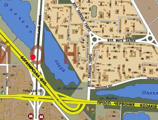 Схема рекламної площини за адресою просп.Оболонский/ул.Богатырская  направление к "Петровке"