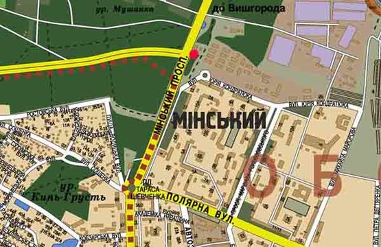 Схема рекламної площини за адресою Новая Кольцевая дорога/пр.Минский (правая сторона)