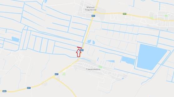 Схема рекламной плоскости по адресу М-06 Київ-Чоп, після с.Гамаліївка  перед АЗС WOG в сторону Києва