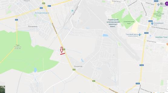 Схема рекламной плоскости по адресу М-10 Західний обхід м. Львова, біля Trans Service-1 в сторону ТРЦ King Cross Leopolis