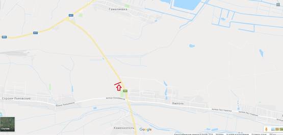 Схема рекламной плоскости по адресу М-06 Київ-Чоп, за с. Ямпіль в сторону с. Гамаліївка та м. Київ (правий)