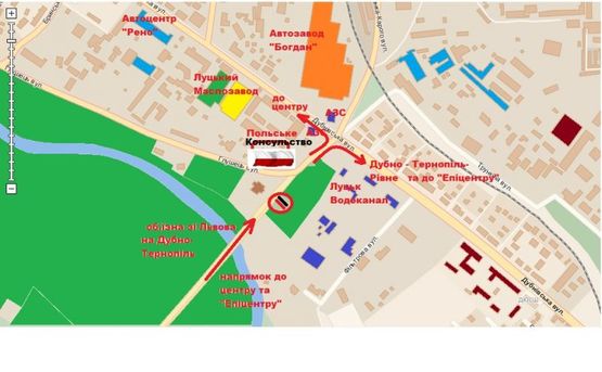 Схема рекламной плоскости по адресу вул.Глушець Схема рекламной плоскости по адресу вул.Глушець