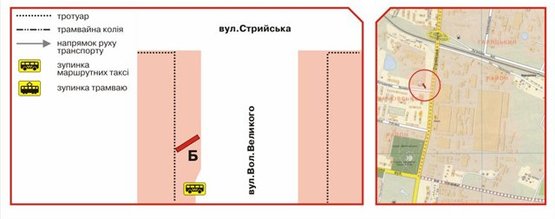 Схема рекламной плоскости по адресу В.Великого вул., 2