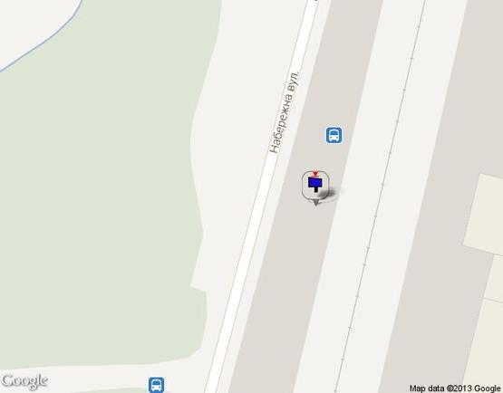 Схема рекламної площини за адресою Набережная -ул.Шевченко ( перед остановкой) направление в Киев