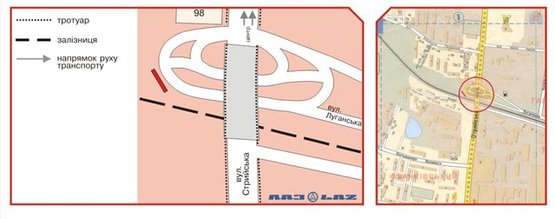 Схема рекламной плоскости по адресу Луганська вул.