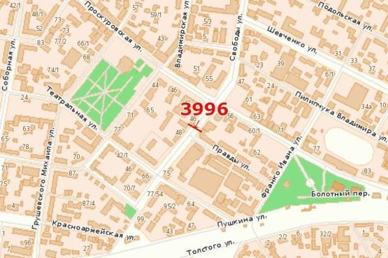 Схема рекламной плоскости по адресу Свободи вул., 55 Схема рекламной плоскости по адресу Свободи вул., 55