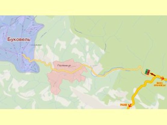 Схема рекламної площини за адресою Яблуниця №1 Схема рекламної площини за адресою Яблуниця №1
