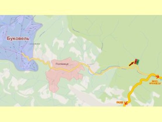 Схема рекламної площини за адресою Яблуниця №2 Схема рекламної площини за адресою Яблуниця №2