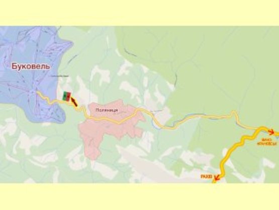 Схема рекламної площини за адресою ГК Буковель   350 м  (лівий) Схема рекламної площини за адресою ГК Буковель   350 м  (лівий)