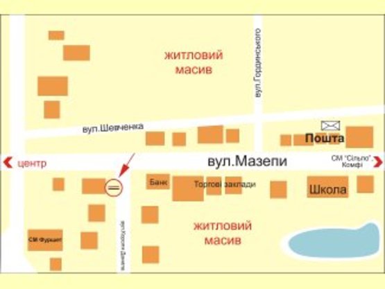 Схема рекламной плоскости по адресу Короля Данила - Мазепи (лівий)