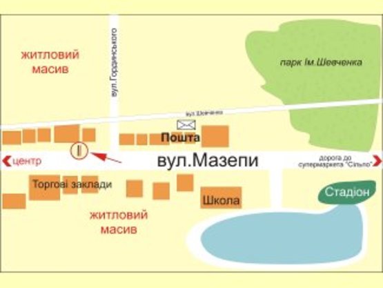 Схема рекламной плоскости по адресу Мазепи        центр