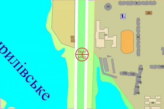 Схема рекламной плоскости по адресу Оболонский проспект (разделитель), по ходу от Петровки за  550м  до  Метро"Оболонь" Схема рекламной плоскости по адресу Оболонский проспект (разделитель), по ходу от Петровки за  550м  до  Метро"Оболонь"