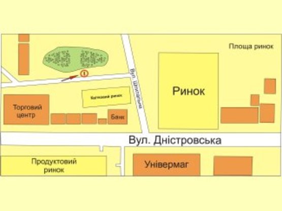 Схема рекламной плоскости по адресу Шпитальна(квітковий ринок)