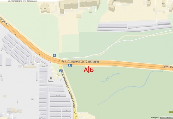 Схема рекламної площини за адресою Стеценка 160 м от ул.Саратовской Схема рекламної площини за адресою Стеценка 160 м от ул.Саратовской