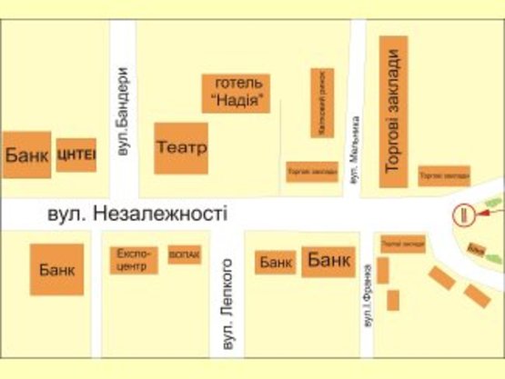 Схема рекламної площини за адресою Незалежності (початок стометровки)