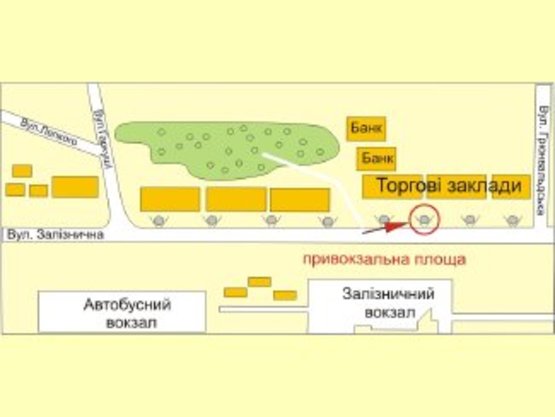 Схема рекламной плоскости по адресу вул.Привокзальна(піш.перехід) №3 ст Б