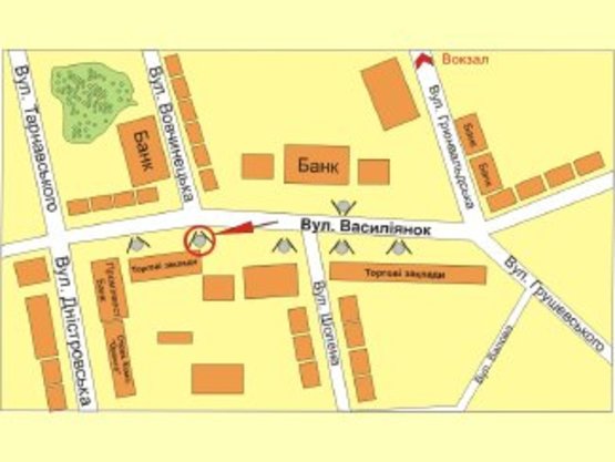 Схема рекламной плоскости по адресу вул. Васильянок (перехресток з Вовчинецькою) №2 ст Б