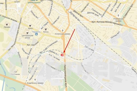 Схема рекламної площини за адресою Микулинецька Схема рекламної площини за адресою Микулинецька