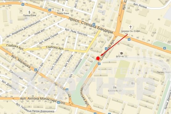 Схема рекламной плоскости по адресу Слівенська Схема рекламной плоскости по адресу Слівенська