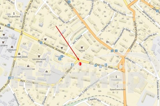 Схема рекламної площини за адресою Живова Схема рекламної площини за адресою Живова