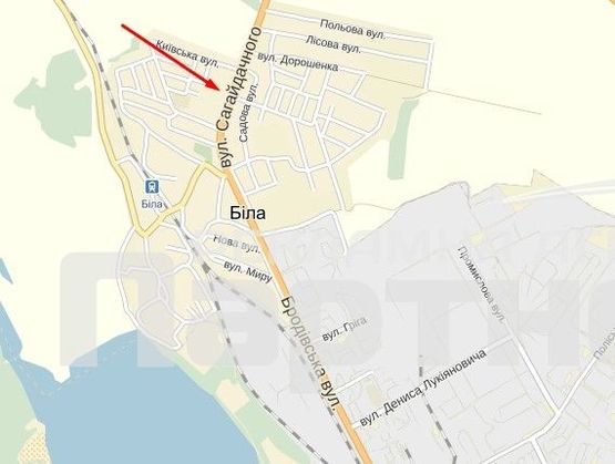 Схема рекламної площини за адресою село Біла Схема рекламної площини за адресою село Біла