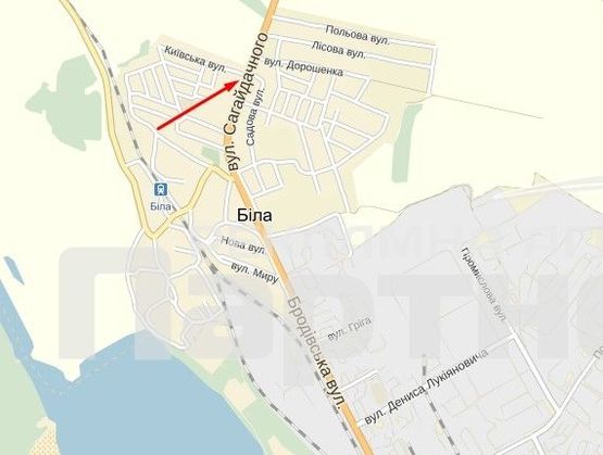 Схема рекламной плоскости по адресу село Біла Схема рекламной плоскости по адресу село Біла