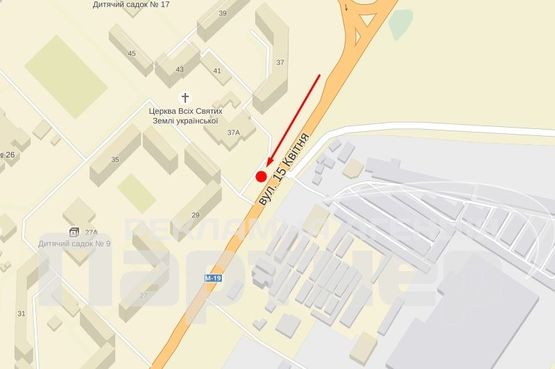 Схема рекламной плоскости по адресу 15 Квітня