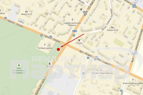 Схема рекламной плоскости по адресу 15 Квітня Схема рекламной плоскости по адресу 15 Квітня