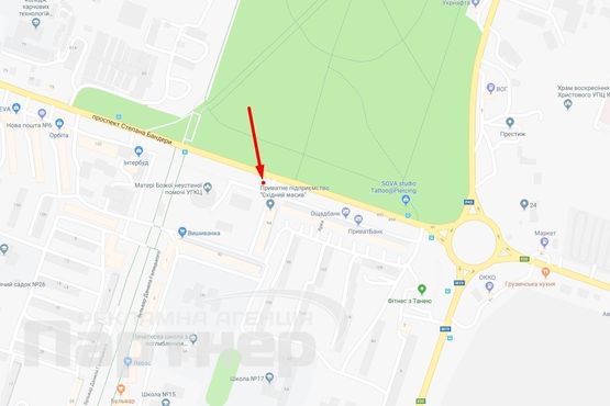 Схема рекламної площини за адресою С. Бандери