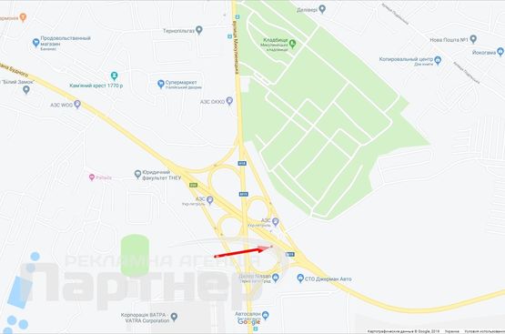 Схема рекламної площини за адресою Об’їзна Схема рекламної площини за адресою Об’їзна