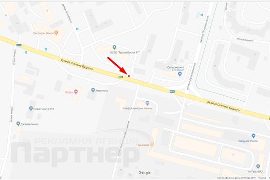 Схема рекламної площини за адресою С. Будного