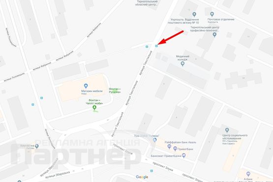 Схема рекламной плоскости по адресу Текстильна