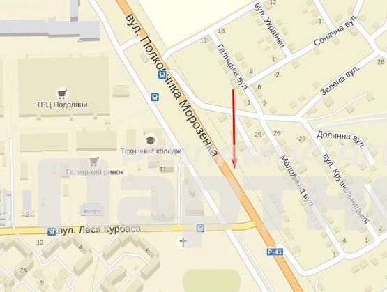 Схема рекламної площини за адресою Морозенка Схема рекламної площини за адресою Морозенка