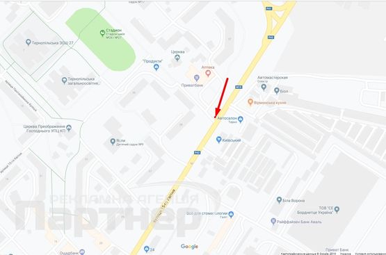 Схема рекламної площини за адресою 15 Квітня Схема рекламної площини за адресою 15 Квітня