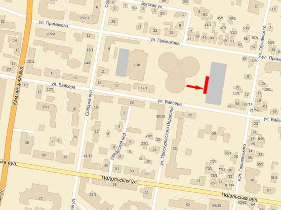 Схема рекламної площини за адресою Соборная ул., 11, возле продуктового рынка Схема рекламної площини за адресою Соборная ул., 11, возле продуктового рынка