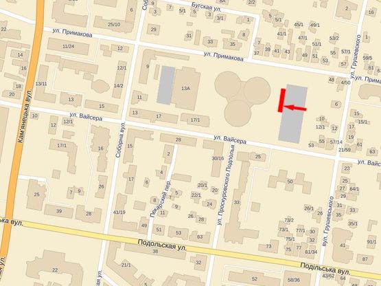 Схема рекламної площини за адресою Соборная ул., 11, возле продуктового рынка Схема рекламної площини за адресою Соборная ул., 11, возле продуктового рынка