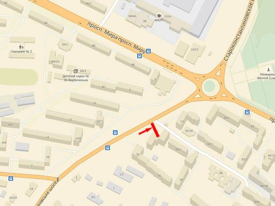 Схема рекламної площини за адресою Староконстантиновское шоссе, 1/1 Схема рекламної площини за адресою Староконстантиновское шоссе, 1/1