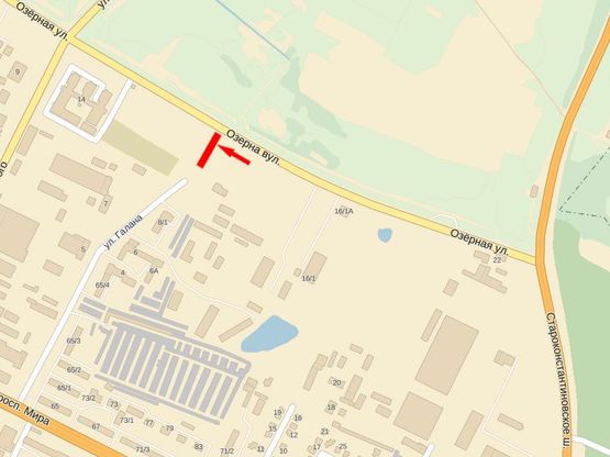 Схема рекламной плоскости по адресу Озерная ул. - ул. Галана Схема рекламной плоскости по адресу Озерная ул. - ул. Галана