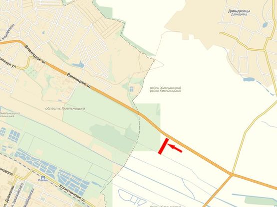 Схема рекламной плоскости по адресу Выезд на Винницу, возле ресторана "Рио", отельного комплекса "Лелека"