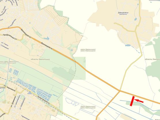 Схема рекламной плоскости по адресу Въезд из Винницы, возле АЗС "ANP"