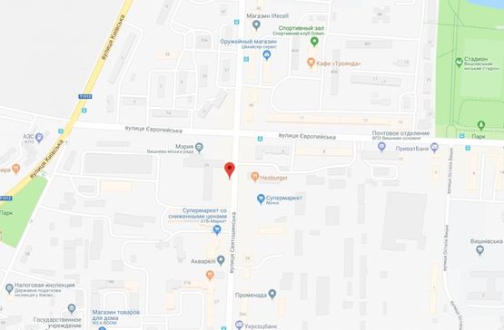 Схема рекламної площини за адресою Вишневе, вул.Святошинська, навпротив Новуса, біля Міськради