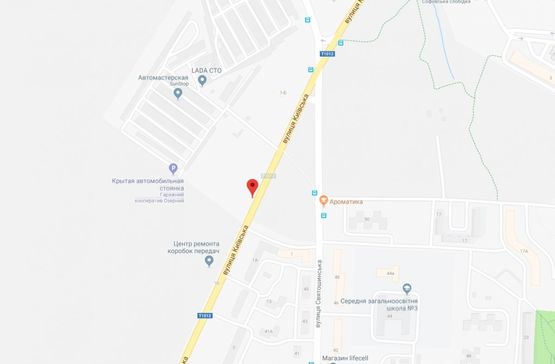 Схема рекламной плоскости по адресу Софіївська Борщагівка, вул.Київська, биля газ заправки, направлення на Боярку