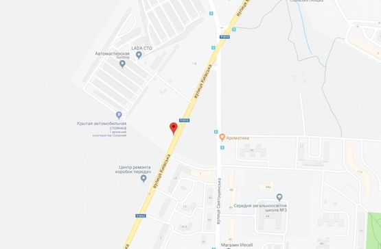 Схема рекламной плоскости по адресу Софіївська Борщагівка, вул.Київська, біля газ заправки, направлення на Київ